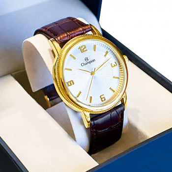 Relógio com pulseira de couro