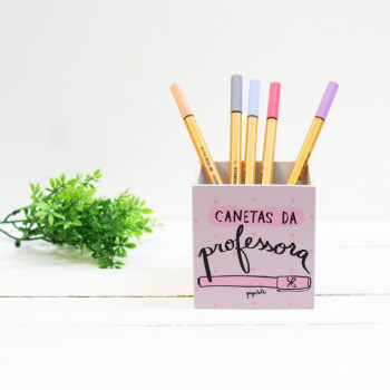 Porta-lápis e caderno personalizados