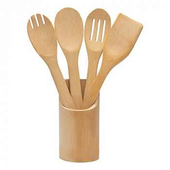 Kit de utensílios de bambu