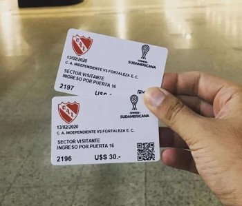 Ingressos para o jogo do time dele