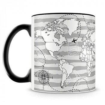 Caneca do mapa-múndi